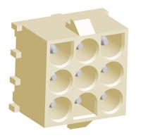 1969818-1 TE Connectivity Universal MATE-N-LOK Series Straight Through Hole PCB Header, 9 Contact(s), 6.35 mm Pitch, 3 Row,