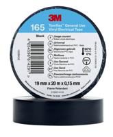 3m-165-black-19mm-x-20m 3M Temflex Black Vinyl Electrical Tape, 19mm x 20m