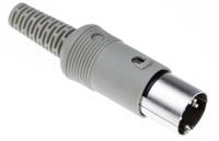 930131517-mas-50-s-grey Hirschmann, MAS 5 Pole Miniature Din Plug, DIN 41524, 4A, 34 V ac/dc IP30, Male, Cable Mount