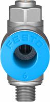 grla-m5-qs-6-d Festo GRLA Series Tube Exhaust Valve, 6mm Tube Inlet Port x M5 Male Outlet Port x 6mm Tube Outlet Port, 193139