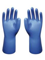 sho707d Showa Showa 707D Blue Cotton Flock Nitrile Glove, Size 9, Nitrile Coating