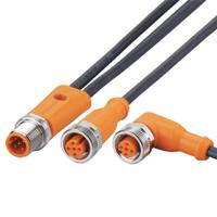evc642 ifm electronic Male 5 way M12 to Female 5 way M12 Communication Cable, 0.1 m