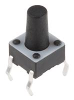 1-1825910-4 TE Connectivity Black Button Tactile Switch, SPST 50 mA @ 24 V dc 5.9mm PCB, Through Hole