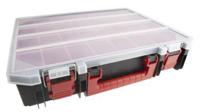 136-8906 RS PRO 24 Cell Black, Red Polypropylene Compartment Box, 91mm x 416mm x 336mm