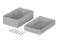 03241000 Bopla Euromas Series Light Grey ABS Enclosure, IP66, Light Grey Lid, 250 x 160 x 120mm
