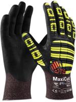 52-6745fi-09 ATG MaxiCut Ultra Black, Yellow Nylon, Polyester, Spandex, Tungsten, UHMWPE Work Gloves, Size 9, NBR Coating