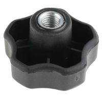 702-7620 RS PRO Black Multiple Lobes Clamping Knob, M10, Threaded Through Hole