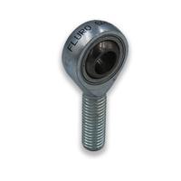 galsw10 Fluro M10 x 1.5 Male Galvanized Steel Rod End, 10mm Bore, 62mm Long, Metric Thread Standard, Male Connection Gender