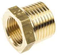 0163-21-17 Legris Brass Pipe Fitting, Straight Threaded Reducer, Male R 1/2in to Female G 3/8in