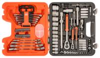 s910 Bahco 91-Piece Metric 1/2 in; 1/4 in Deep Socket/Standard Socket/Spanner/Allen Key/Bit Set with Ratchet, 6 point; Hex