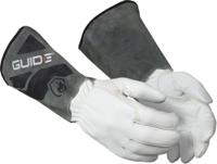 guide-1270-taille-8 GUIDE GLOVES White, Grey Leather Welding Gloves Welding