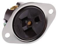 hbl5256 Hubbell USA Mains Connector, 15A Brown, Panel Mount Phenolic, Steel Screw, 125 V