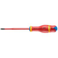 atd2x125tve Facom Pozidriv Insulated Screwdriver, PZ2 Tip, 125 mm Blade, VDE/1000V, 245 mm Overall