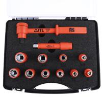 911-1477 ITL Insulated Tools Ltd 12-Piece Imperial, Metric 1/2 in Standard Socket Set with Ratchet, 12 point, VDE/1000V