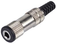 1522-03 Lumberg Jack Connector 3.5 mm Cable Mount Mono Socket, 2Pole 1A