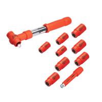 28 ITL Insulated Tools Ltd 1-Piece Metric 3/8 in Standard Socket Set with Ratchet, 12 point, VDE/1000V