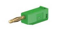 222616-25 Staubli Green Plug Banana Plug, 2mm Connector, Solder Termination, 10A, 30 → 60V, Gold Plating