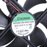 eec0251b2-000u-a99 Sunon EE Series Axial Fan, 12 V dc, DC Operation, 158m³/h, 3.4W, 279mA Max, 120 x 120 x 25mm