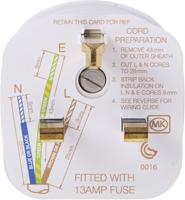 647-whi MK Electric UK Mains Plug, 13A White, Cable Mount