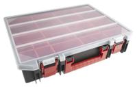 136-8908 RS PRO 15 Cell Black, Red Polypropylene Compartment Box, 91mm x 416mm x 336mm