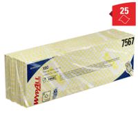7567 WYPALL WypAll Yellow Cloths for Industrial Cleaning, Dry Use, Pack of 25, 420 x 360mm, Repeat Use