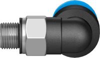 qsml-m5-6 Festo QS Series Elbow Threaded Adaptor, M5 Male to Push In 6 mm, Threaded-to-Tube Connection Style, 153335