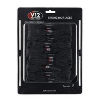 v12lcbl V12 Footwear Black Polyester Shoe Laces, 1.4m