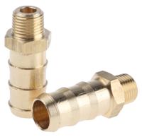 0123-10-10 Legris Brass Pipe Fitting, Straight Threaded Tailpiece Adapter, Male R 1/8in to Male 10mm