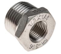499-3451 RS PRO Stainless Steel Pipe Fitting Hexagon Bush, Male R 1/2in x Female G 1/4in