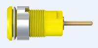 233010-24 Staubli Yellow Female Banana Socket, 4 mm Connector, 24A, 1000V, Gold Plating
