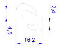 619-1685 RS PRO Black EPDM  Edging Strip, 16.2mm