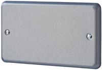 k3329brc MK Electric Silver 2 Gang Blanking Plate