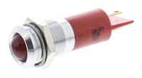 210-377 RS PRO Red Panel Mount Indicator, 12V ac, 14mm Mounting Hole Size, Solder Tab Termination