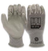 58-3710-10 Tilsatec Black, Grey Polyamide, Polyethylene Terephthalate, Spandex, Steel Glove, Size 10, Polyurethane Coating
