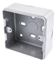k8891-alm MK Electric Metalclad Silver Aluminium Back Box, BS, IP20, 1 Gangs, 86 x 86 x 38mm