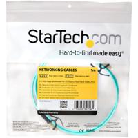 a50fblclc1 StarTech.com LC to LC Duplex Multi Mode OM3 Fibre Optic Cable, 50/125μm, Aqua, 1m