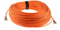 738-8502 RS PRO ST to ST Duplex Multi Mode OM1 Fibre Optic Cable, 62.5/125μm, Orange, 100m