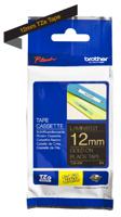 tze-334 Brother Gold on Black Label Printer Tape, 8 m Length, 12 mm Width