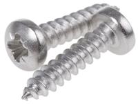 521-557 RS PRO Plain Stainless Steel Pan Head Self Tapping Screw, N°4 x 1/2in Long 13mm Long
