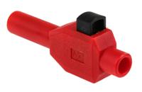 223007-22 Staubli Red Male Banana Plug, 4 mm Connector, Clamp Termination, 10A, 600V, Nickel Plating