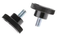 702-7548 RS PRO Black Knurled Clamping Knob, M6, Threaded Stud