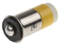 209-995 RS PRO Yellow LED Indicator Lamp, 24V dc, Midget Flange Base, 6mm Diameter, 45mcd