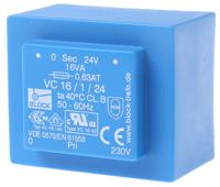 vc-16124 Block 24V ac 1 Output Through Hole PCB Transformer, 16VA