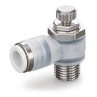 as1201fpg-m5-04 SMC AS Series Threaded Speed Controller, M5 Inlet Port, M5 x 0.8mm Tube Inlet Port x 4mm Tube Outlet Port