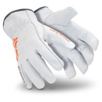 6065408 Hexarmor White Leather Work Gloves, Size 8