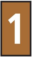 531-15366-hods50-1-pvc-bn HellermannTyton HODS50 Slide On Cable Marker, Brown, Pre-printed "1", 1.7 → 3.6mm Cable, 531-15366 HODS50