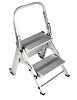 789-8508 RS PRO 2 Tread Aluminium Steps 0.44m Platform Height, Silver
