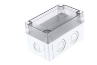 pcm-10075-t-enclosure Fibox Grey Polycarbonate Enclosure, IP66, IP67, Clear Lid, 130 x 80 x 75mm