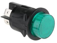 sp6018c1e0000 Molveno Illuminated Push Button Switch, Latching, Panel Mount, 25mm Cutout, DPST, Green LED