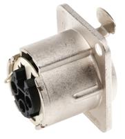 nc3fd-lx-ha Neutrik Panel Mount XLR Connector, Female, 50 V, 3 Way, Silver over Nickel Plating